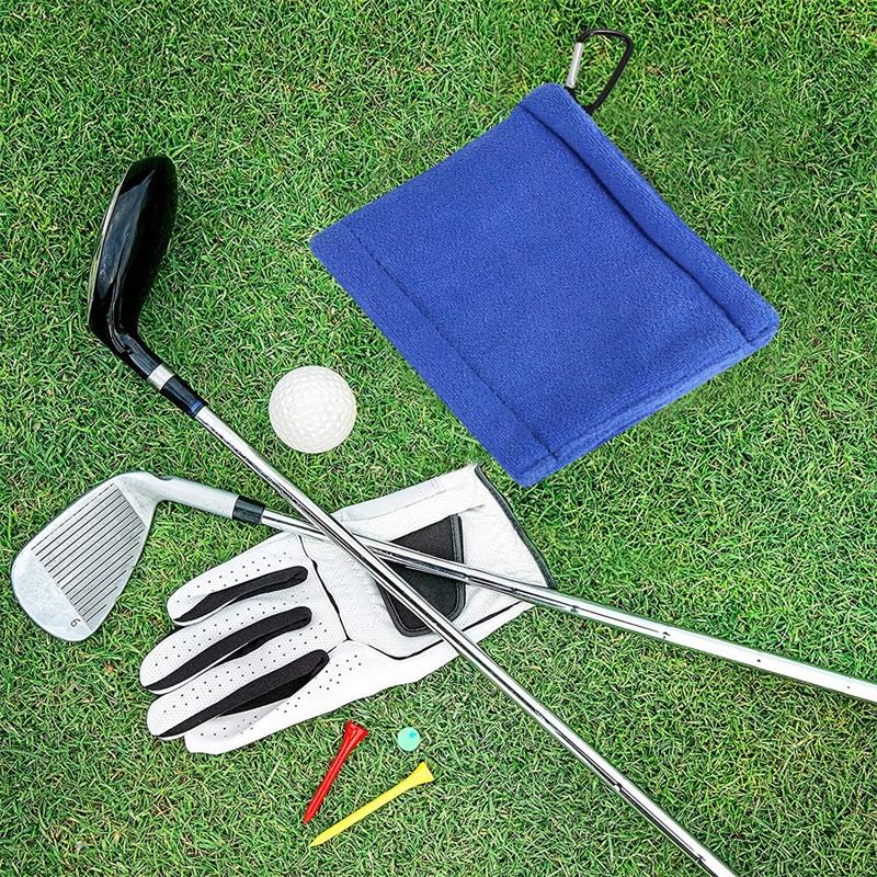 NNEIDS Blue Terry Towel For Wet And Dry Golf Cleaning With Hook-4