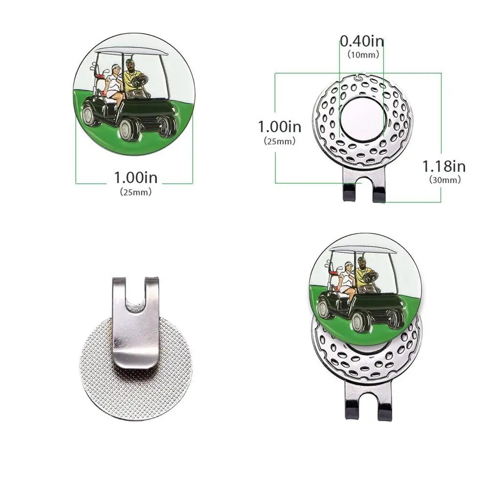 25mm Golf Ball Marker Hat Clip With Strong Reinforced Magnets For Secure Metal Ball Markers In Place