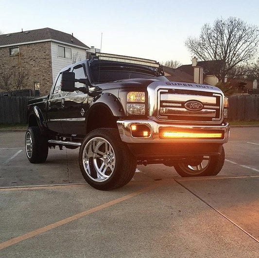 1 Dual Color Light Bar Sync with 4 Pack 3.2" 12W Dual Color Strobe LED Pods-1