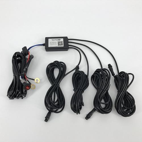 1 Slim Dual Color Light Bar Sync with 4 Packs 3.75" side shooter ditch LED Pods-4