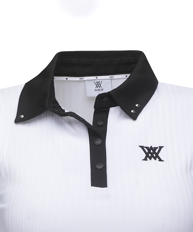 ANEW Golf: Women Color Block Corduroy Sleeveless - White