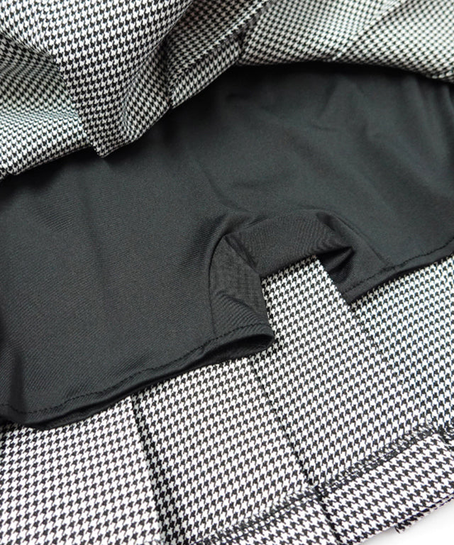 BENECIA 12 Unbalanced Check Skirt - Black