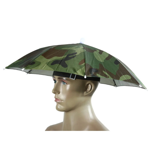 Outdoor Foldable Head Umbrella Hat Anti-Rain Anti-Sun Head-Mounted Headwear Sun Cap for Fishing Golf Cycling Hiking Camping