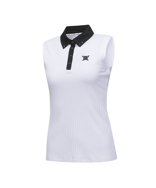 ANEW Golf: Women Color Block Corduroy Sleeveless - White