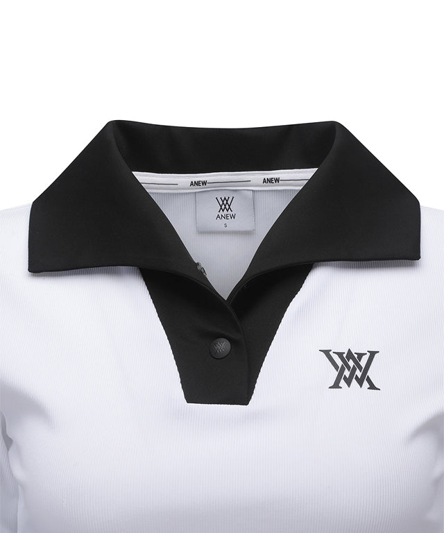 ANEW Golf:  Women Collar Transform Sleeved Long T-Shirt - White