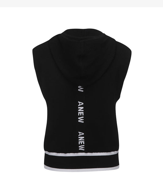 ANEW Golf: Women Logo Point Hoodie Vest - Black