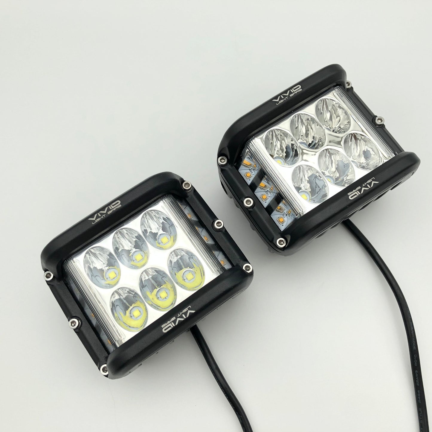 3.75'' side shooter led pod lights ditch light for trucks, trailers, jeep, atv, utv, 4x4, emergency vehicles (2 pack)-4