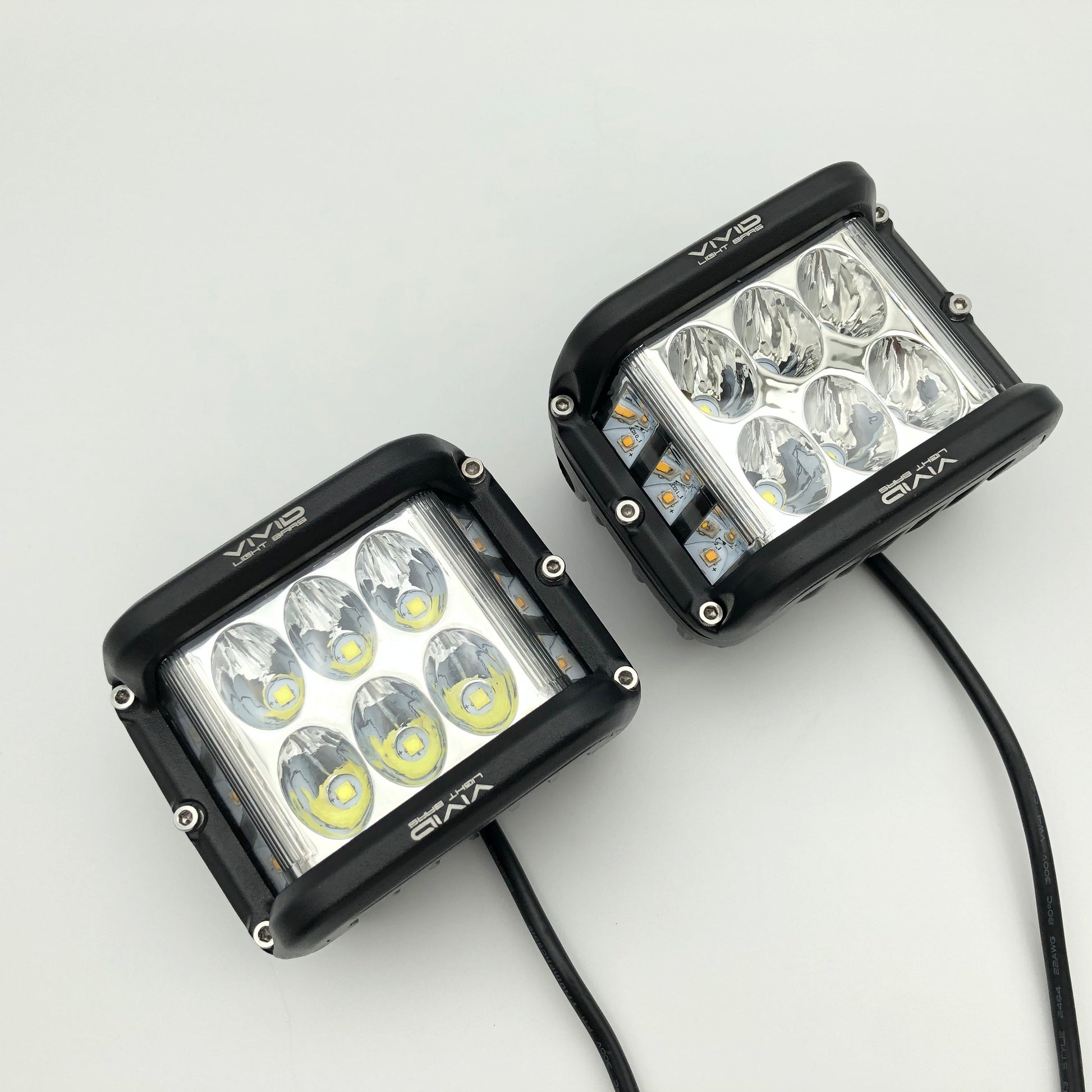 3.75'' side shooter led pod lights ditch light for trucks, trailers, jeep, atv, utv, 4x4, emergency vehicles (2 pack)-4