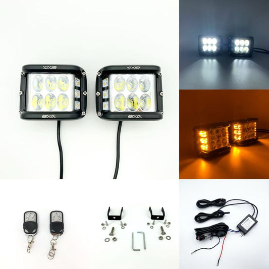 3.75'' side shooter led pod lights ditch light for trucks, trailers, jeep, atv, utv, 4x4, emergency vehicles (2 pack)-0