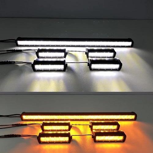 1 Slim Dual Color Strobe Light Bar Sync with 4 Pack 7.3" Slim Light Bars-1