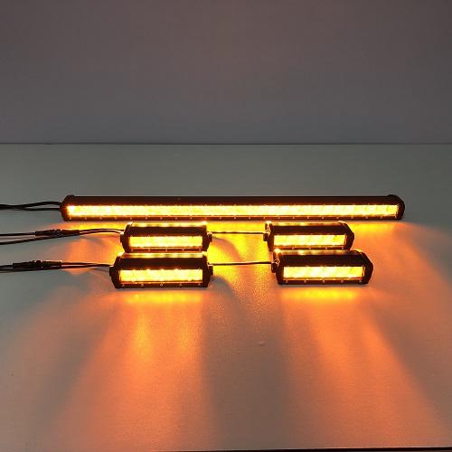 1 Slim Dual Color Strobe Light Bar Sync with 4 Pack 7.3" Slim Light Bars-3