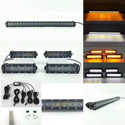 1 Slim Dual Color Strobe Light Bar Sync with 4 Pack 7.3" Slim Light Bars-0