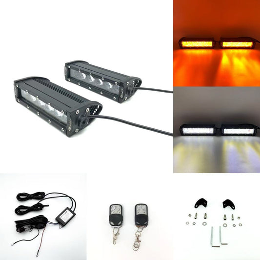 Upgrade 4 Pack 7.3" 4D Single Row Color Changing Alternate Flash LED Light Bar-0